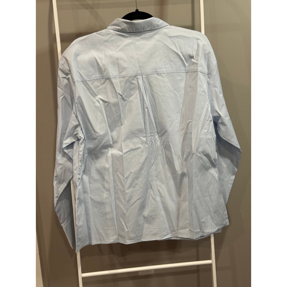 KUT from the Kloth Womens XL Light Blue Button Down Poplin Top Clean Girl Preppy - Picture 7 of 7